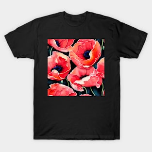 Watercolor poppy flower T-Shirt